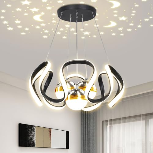 Lámpara colgante de estrellas interior regulable con tres bolas LED 5