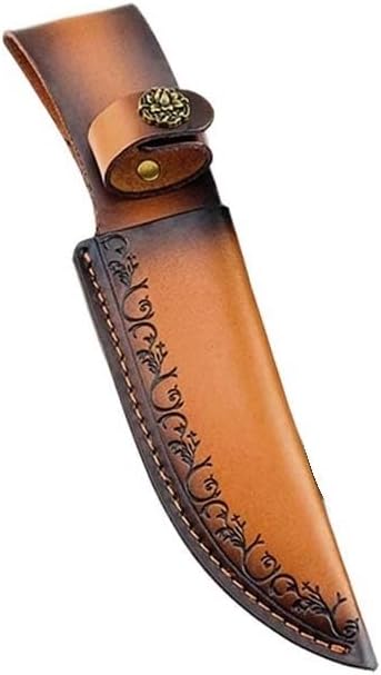 1PC Leather Knife Sheath with Snap Closure, Protective Cover with Belt Loop Fits for Home, Kitchen, Outdoor