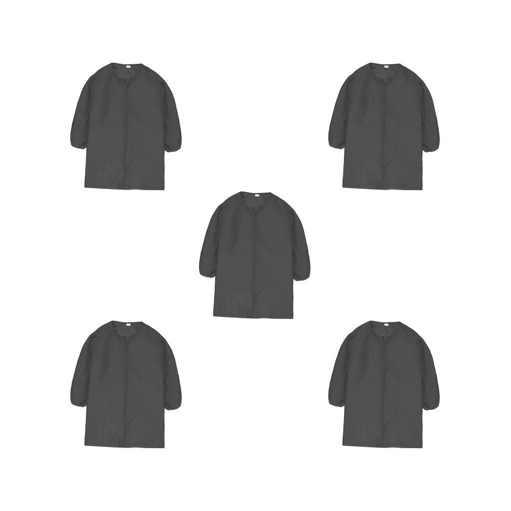 Tablier de peinture pour enfants avec fermeture éclair sur le devant pour filles, garçons, enfants, travail manuel noir, taille XL