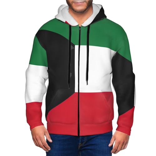Sweat à capuche Koweït homme à cordon fermeture éclair solide
