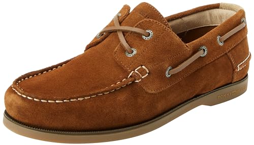 Tommy Hilfiger Herren Boat Schuh TH Boat Shoe Core Suede Wildleder, Braun (Coconut Grove), 44