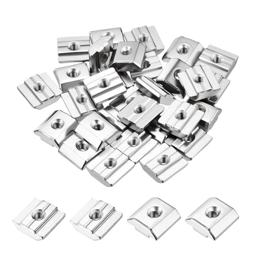 Kozelo 30Pcs Écrou Coulissant M4-0.7 Série 3030 Écrou à Marteau Argent