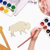 30 Pack 4 Inch Wood Buffalo Bison Cutouts Unfinished Wood Buffalo Bison Crafts Wooden Hanging Ornaments DIY Craft Gift Tags for Home Party Decoration #3