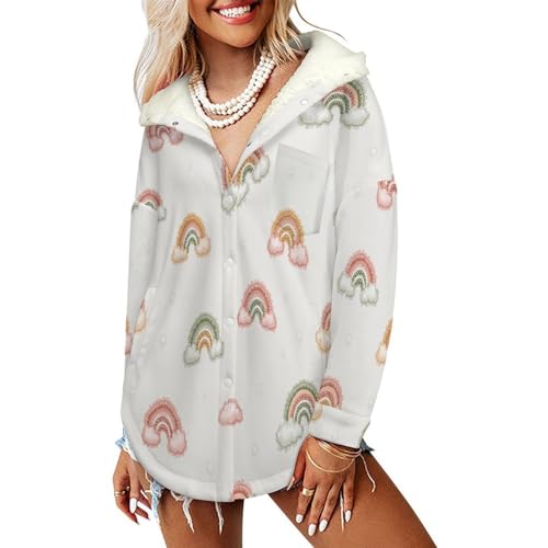 Manteau thermique femme grande taille veste polaire fleece chaude à capuche