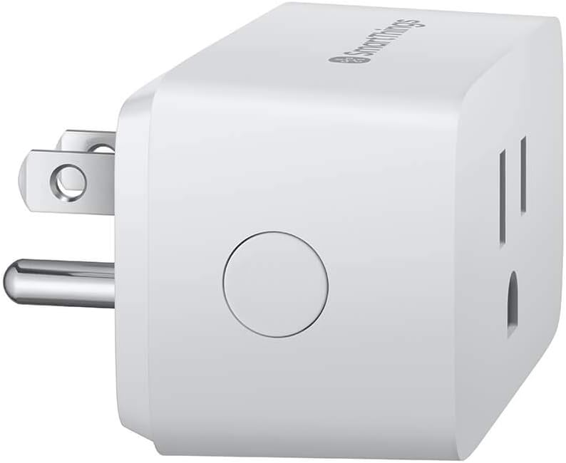 SAMSUNG SmartThings Wi-Fi Plug In Outlet for Smart Home Control Connected Devices, Monitor Energy Usage, Operate with Voice Commands, No Hub Required, White