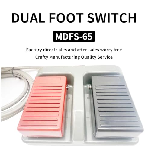 Interrupteur à pédale double MDFS-65 avec fil 2m commande momentanée 3A 220VAC plastique - 2