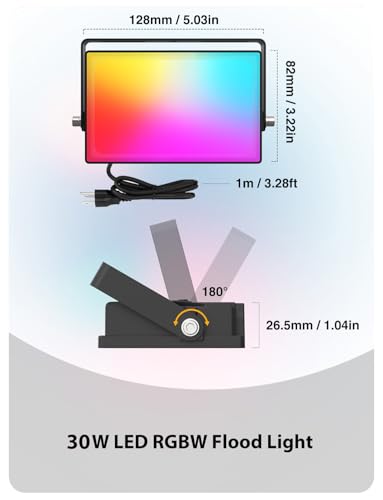 Onforu 6 Pack RGBW LED Flood Light Outdoor, 2700K Warm White DIY Color Changing Upights with Remote - Image 9
