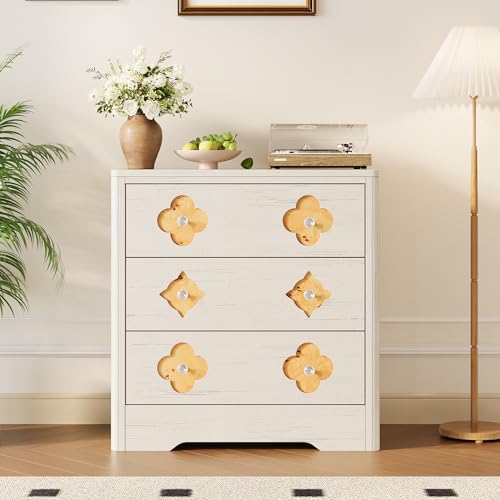 Garvee Dresser for Bedroom, Chest of Dressers 30.4" Tall Dresser for Closet with 3 Decorative Drawer Front Chest with Clothes Storage Cabinet, Drawer