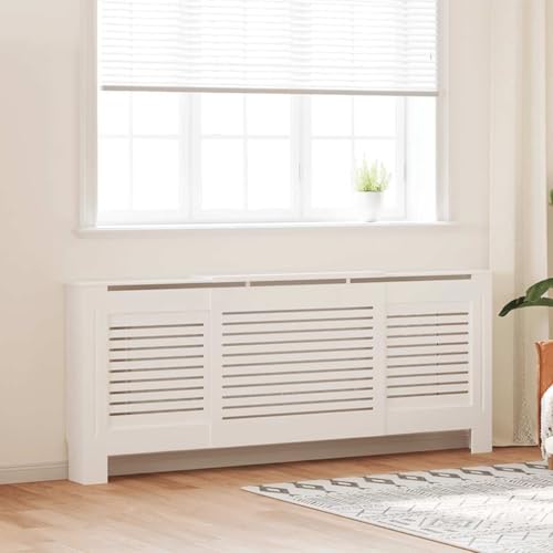 Logeirevo Radiator Cover Heater Cover Cabinet Shelf, Modern Design Household Appliance Heating Accessories, White 80.7\"x8.1\"x32.1\",-845
