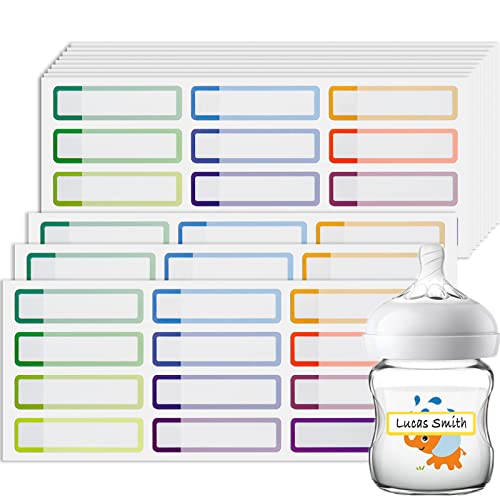 Image of Name Labels for Kids Stuff Daycare, Waterproof Daycare Labels for Baby Bottles, 144 PCS Water Bottle Label, Name Tag Stickers for School Supplies, Day Care Essentials, Self-Laminating, Dishwasher Safe