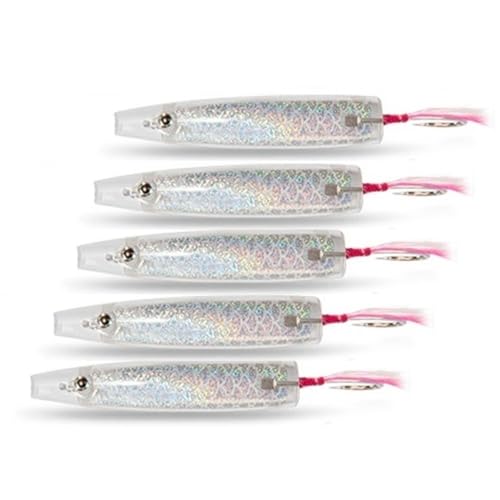 45mm 弓角 5個セット サーフトローリング 青物 シーバス サワラ ヒラメ 釣り ルアー (クリア)