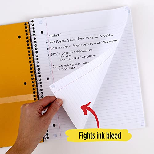 Image of Five Star Spiral Notebook + Study App, 3 Subject, College Ruled Paper, 8-1 /2 inch x 11 inch, 150 Sheets, Fights Ink Bleed, Water Resistant Cover, Amethyst Purple (38746)