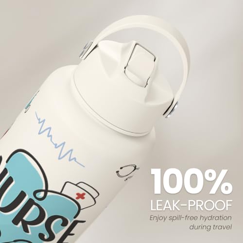 Nurse Water Bottle 32oz Stainless Steel Insulated with Lid, Nurse Gifts for Female Nurses, Medical Staff Inspiration Gifts for Nursing Students, Graduation Christmas Birthday Nurse Week - Image 5