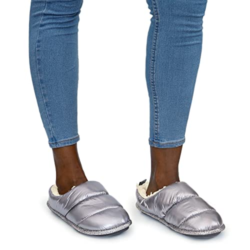 RockDove Women's Down Puff Memory Foam Clog Slipper with Sherpa Lining2