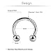 COTTVOTT 10pcs 14G 16G Stainless Steel Horseshoe Hoop Rings Ear Eyebrow Nose Septum Nipple Piercing 6-14mm (10pcs ball 16G*8 * 3)