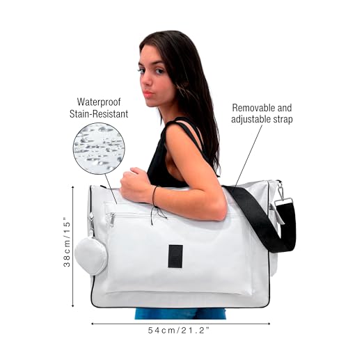 Extra Large Tote Bag for Women, Large Beach Bag with Zipper, Waterproof Tote Bag, Tote Resistant to Stains, Overnight Bag For Women - Bonus Gifts: Cosmetic Holder and Coin Purse.2