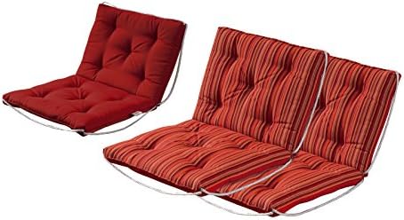 Bossima Sunbrella Indoor/Outdoor Porto Rosso Steamer Lowback Seat Cushion Set of 2