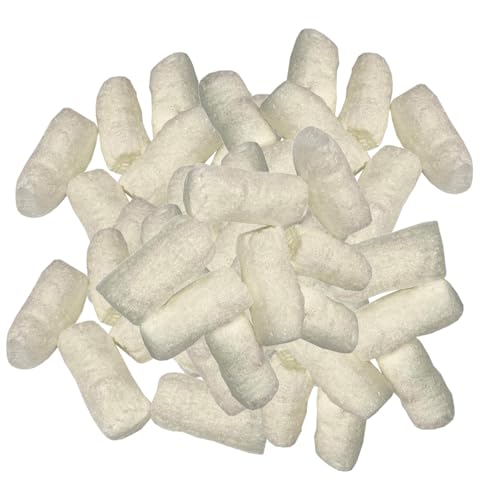 AIMALL 1kg White Degradable Foam Packing Peanuts, Shock Absorbing Protective Filler for Shipping, Cushioning Material for Fragile Items, 2x4cm Void Fill Particles
