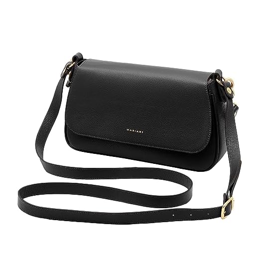 Mariart Mucuripe Bolsa Shoulder Transversal Feminina de Couro Bovino Legítimo (Preta)