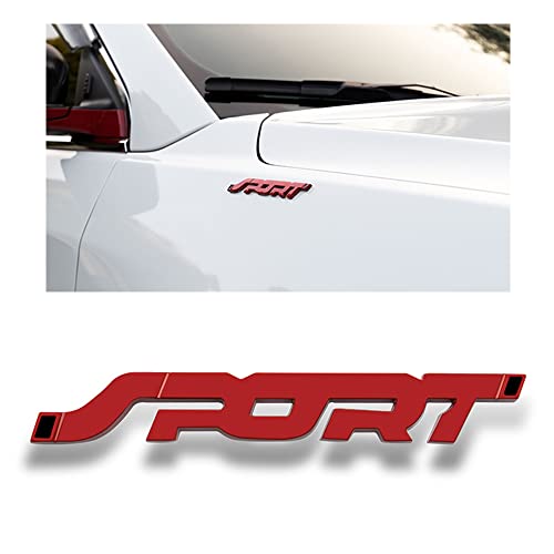 3D Car Sport Logo Sticker,Universal Car Sport Sticker,Car Side Fender Rear Trunk Emblem Logo Badge Decals, Car Emblem, Sport Stickers For Car, Exterior Car Accessories (Red) #TOP13