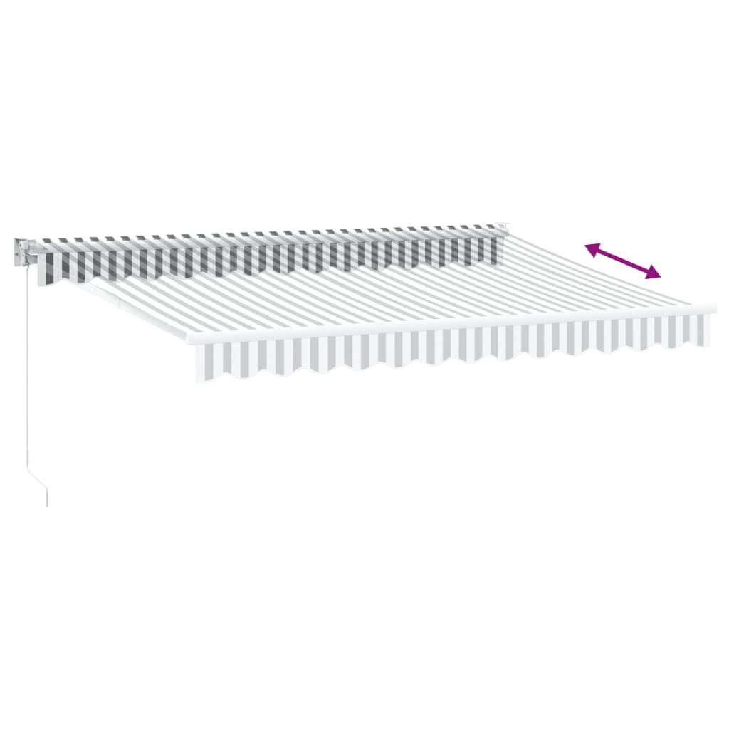 Toldo retráctil antracita y blanco, 3,5 x 2,5 m, toldo de aluminio articulado con soporte de pared, resistente a los rayos UV