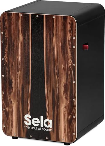 Sela SE 107 CaSela Black Pro Dark Nut Snare Cajon - mit On/Off-Mechanik, spielfertig aufgebaut