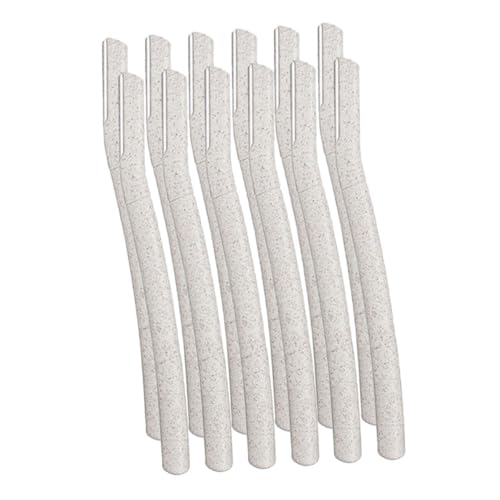 Hemobllo 12 piezas Unidades Cuchillas Depiladoras Cejas de de Recortadoras Faciales con Acero Inoxidable Diseño Portátil y Ecológico Caja Biodegradable para Cuidado Natural y de Cejas