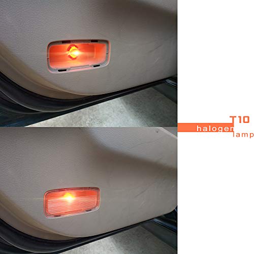 Nslumo 10Pcs T10 W5W 168 194 Halogen Bulb 12V For Car Wedge Side Light Bulb Amber Car Tail Light Side Parking Dome Door Map Lighting #TOP5
