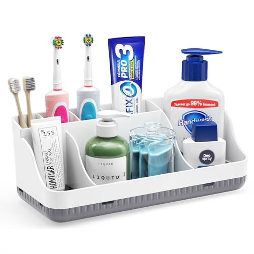Bathroom Counter Organizer and Storage, 7 Slots Detachable...