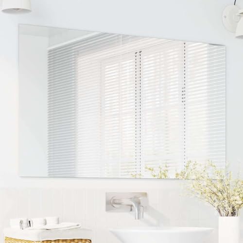 Miroir mural d'angle droit 100 x 60 cm moderne sans cadre pour salon