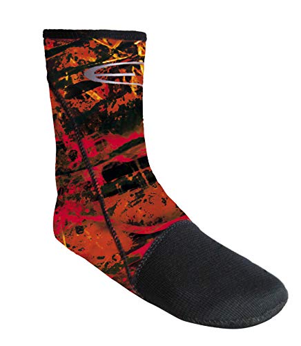 Epsealon Fusion PowerTex Socks/Dive Booties, 3mm Spearfishing Freediving Diving Socks for Men or Women (Red Fusion, Medium)