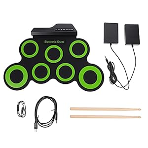 Generic Draagbare Elektronische Drum Set Roll Up Drum Praktijk Pad Midi Drum Kit Met Jack Voet Pedalen Sticks 10H…