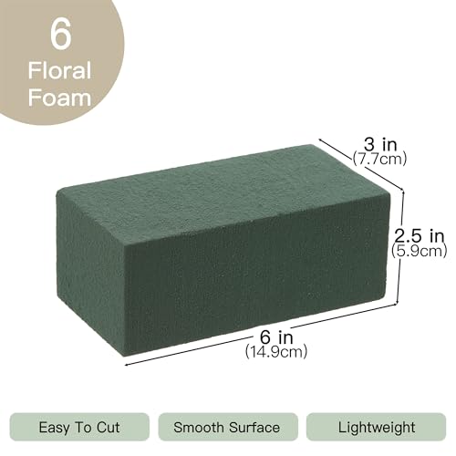 image for Crafare 6x3x2.5 Inch Wet Floral Foam Blocks Rectangle Small Size Foam 