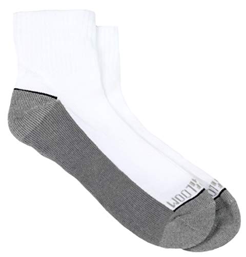 Fruit of the Loom Little Boys' 10 Pack Half Cushion Ankle Socks, White/Grey, Shoe Size: 9–2.5 (Medium)3