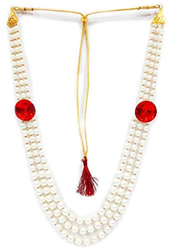 SRC CreationsPearl Necklace Jewellery for Groom Dulha Moti Mala Haar for Men