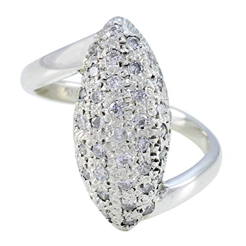 Bague en argent sterling 925 ronde faite main avec pierres précieuses