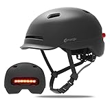 Smart4u Casco de Bicicleta con Luz Trasera LED, 3 Modos de Iluminación...