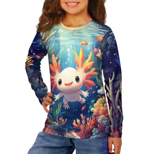 Casual T-Shirts for Teen Girls Pretty Loose Pullover Tops for Back to School Crewneck Shirts for 3-16 Years Old3