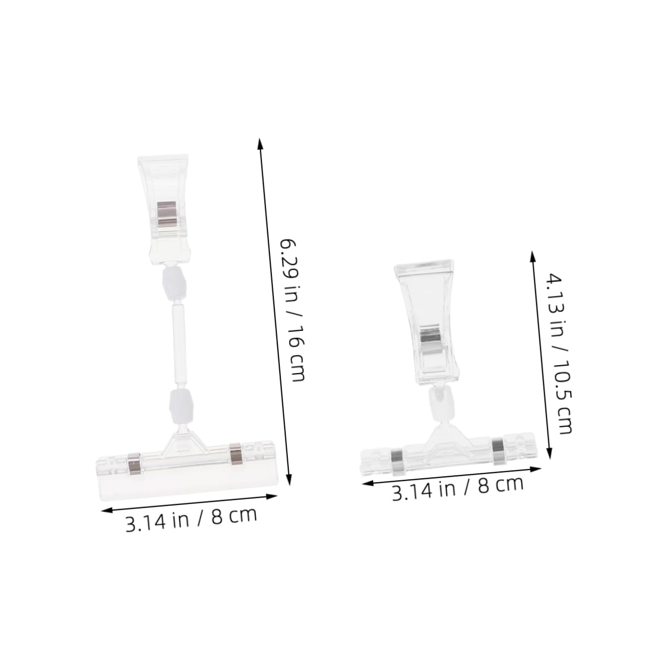 jojofuny 50pièces Pinces à Marchandises Rotatives Transparentes Plastique Supports Affichage Double Face Pour Étiquettes De Prix De Magasin Lot De Supermarchés