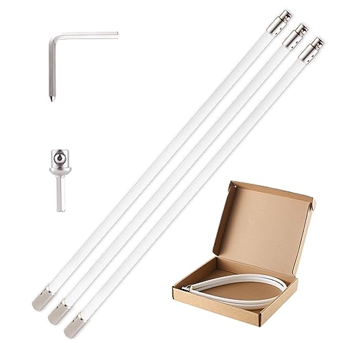 Morinoli 10 Feet Chimney Rods Kit, Chrome Button Locking System,with