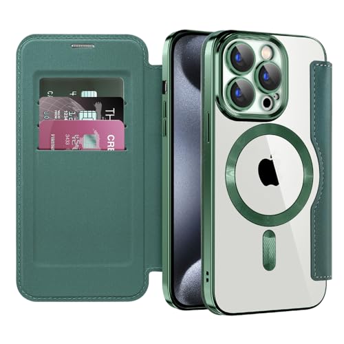 Étui à rabat en cuir pour iPhone 15 Pro idéal pour voyager léger grâce au blocage RFID
