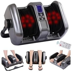 Shiatsu Foot Massager Electric Foot Machine Leg Compression Massager for Kneading and Rolling Massage for Feet,Leg,Calf,Arms,Gifts for Women & Man