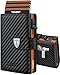 TENBST Ultrad&uuml;nne Geldb&ouml;rse Herren, Portmonee Herren mit M&uuml;nzfach & RFID Schutz, Premium Slim Wallet, Luxus Geldbeutel Kartenetui f&uuml;r 10 Kreditkarten - Schwarz & Orange