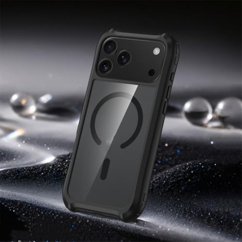 Coque iPhone 17 de qualité supérieure avec cadre en aluminium et protection antichoc noire