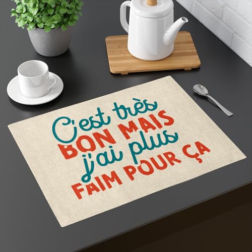 Sets de table en lin avec blague rigolote idée cadeau crémaillère - 3