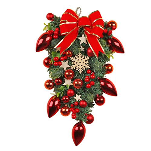 Couronne de Noël facile a accrocher pour en finir avec les deco de porte lourdes et complexes