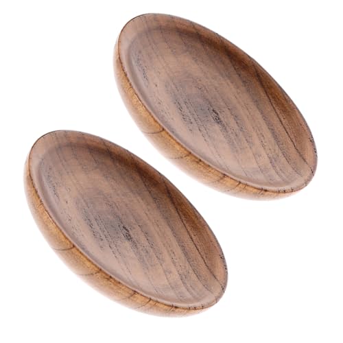 Angoily Juego de 2 Platos para Salsa de Madera Natural Cuencos Pequeños 75 CM para Salsa de Soja y Condimentos Ideales para Sushi Barbacoa y Reuniones Familiares