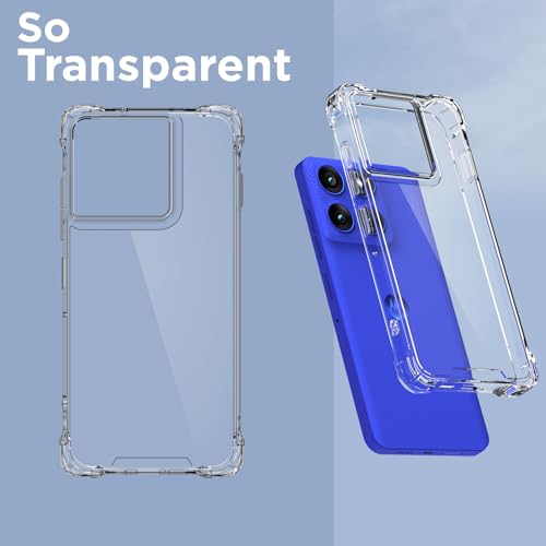 Image of Pikkme Back Cover for Motorola Moto Edge 60 Pro 5G Raised Edges Shockproof Clear PC + TPU Transparent Protective Phone Bumper Case(Transparent)