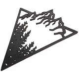 VINTORKY Decorazione da Parete Rivestimento Antiruggine in Legno Minimalista Silhouette Geometrica di Montagne e Foresta Forma Semplice per Casa e Libreria