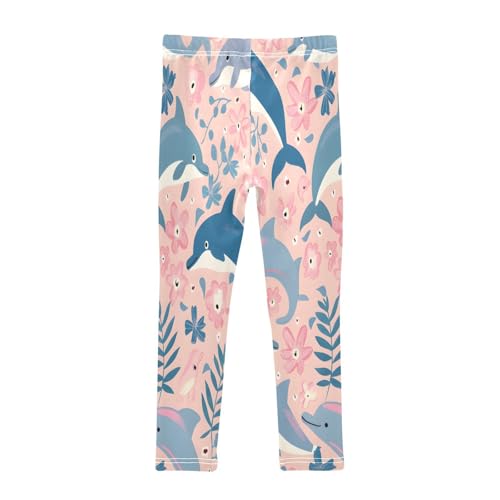 Toddler Girls Leggings Printed Yoga Pants Leggings Blue Jupming Dolphin for Kids2